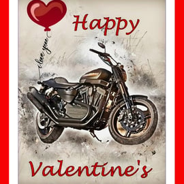 Valentine's Day Card Motorbike A5 