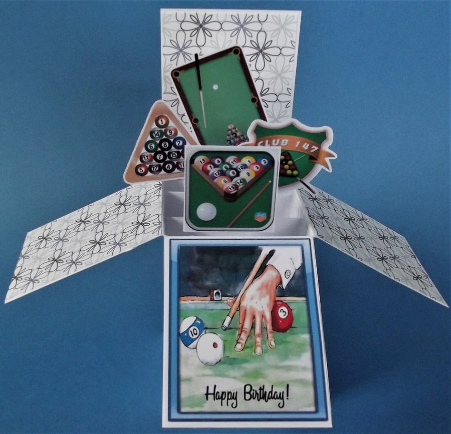 Birthday Card with Pool and Snooker