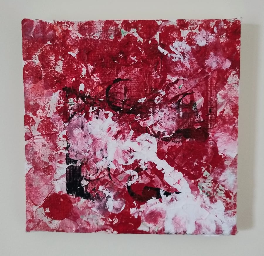 Crimson Pulse One - Original Textured Acrylic Abstract Painting