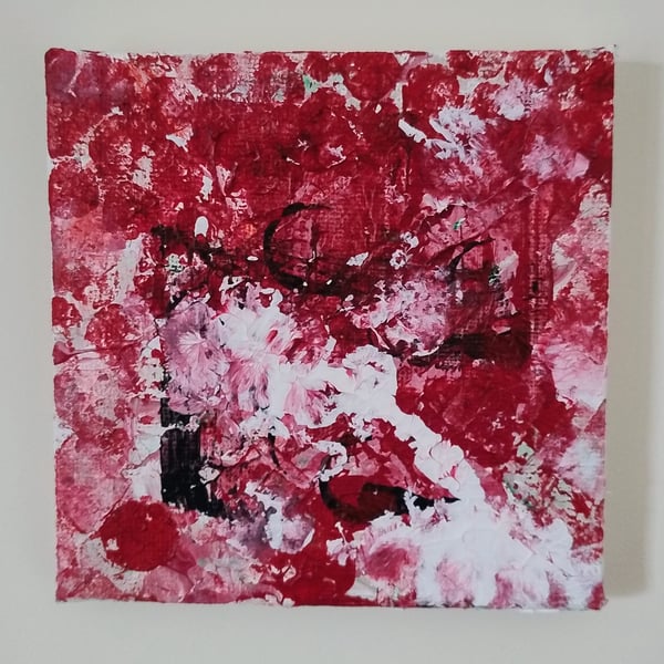 Original Textured Acrylic Abstract Painting - Crimson Pulse One