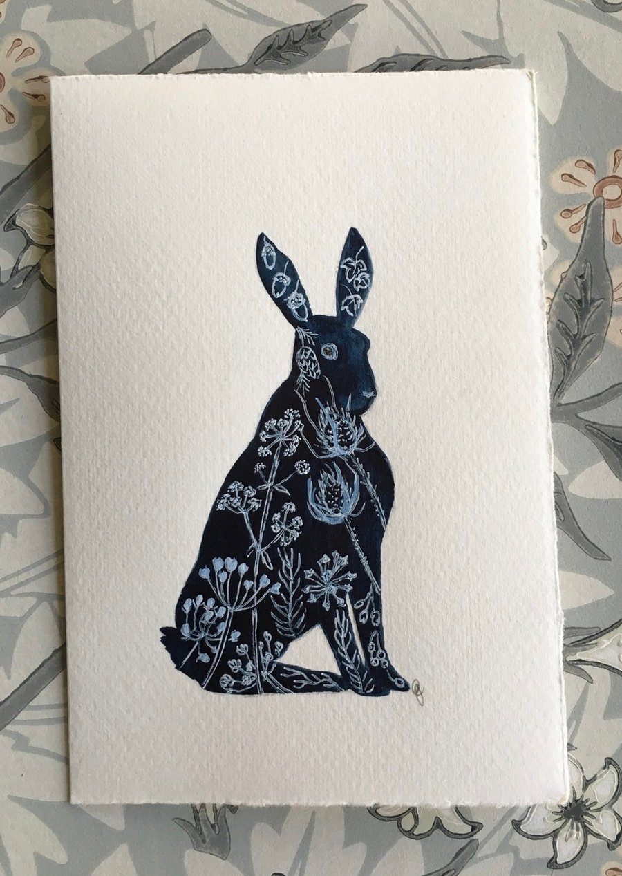 Seconds Sunday - Greetings card Hare silhouette 