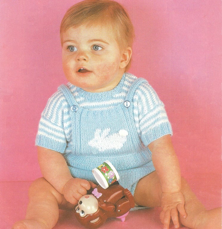 VINTAGE KNITTING PATTERN Babies Top and Pants