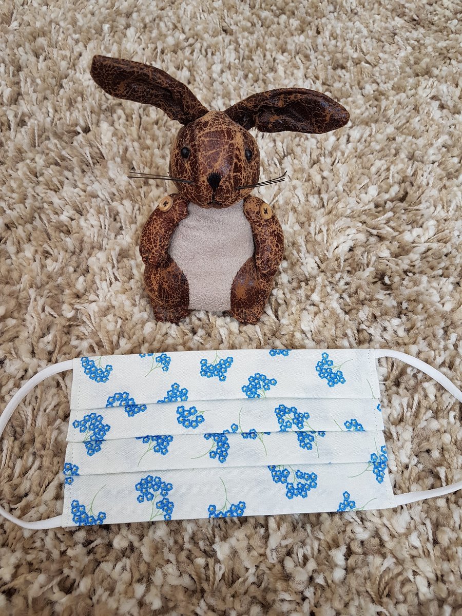 Adult face covering – Forget-me-not flower print