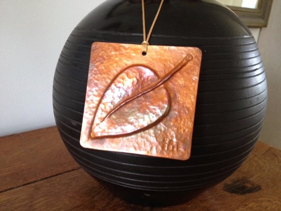 Copper Leaf Wall Hanging. Folksy