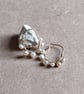 Gold hoop earrings wrapped with vintage freshwater pearls