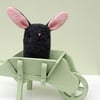 Cute grey wool Felt Easter Bunny 