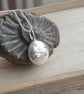 Recycled silver pebble pendant, Chunky silver nugget necklace - Image 2