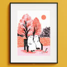 Valentines Ghosts Art Print: Spooky Queer Love, A4 Print