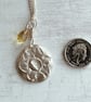 Sterling silver pendant with mini daffodill and citrine charm on a silver chain - Image 4
