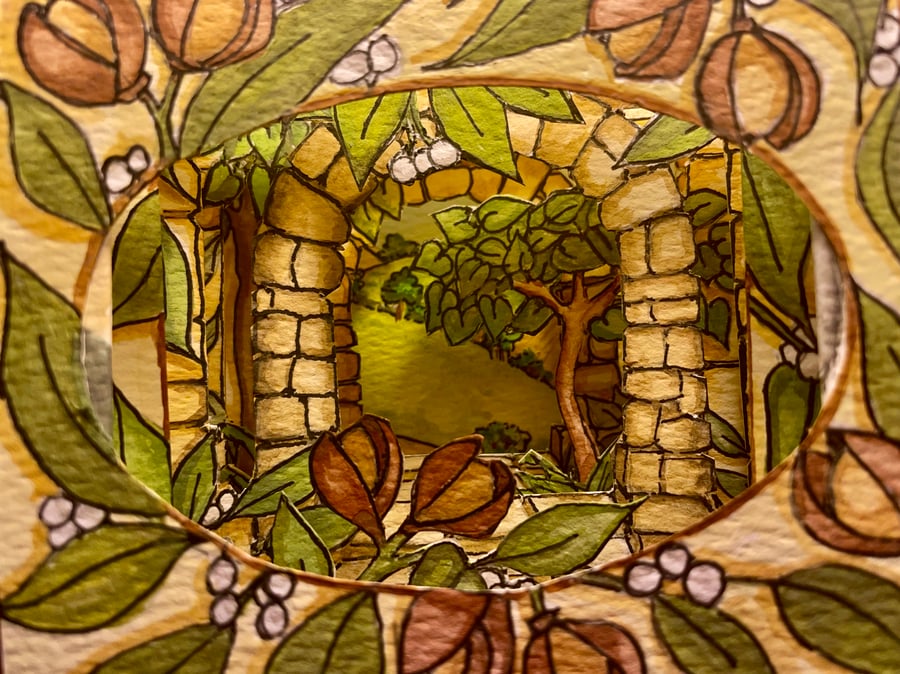Hand painted 3D greetings card
