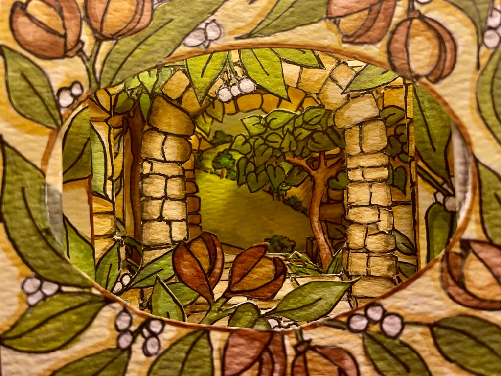 Hand painted 3D greetings card