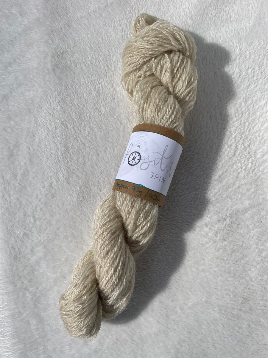 Hand-spun Jacob wool, natural