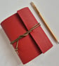 Red Leather Marble Notebook, Journal or sketchbook, A6 Summer Seconds - Image 2