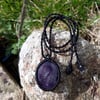 Amethyst Macrame Pendant