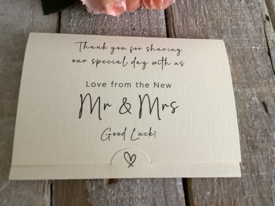 50 Wedding Favours, Scratch Card Envelopes