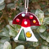 Toadstool House Hanger in Fused Glass - 6150