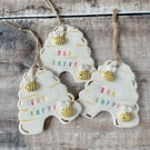 Handmade porcelain bee hive happy decoration 