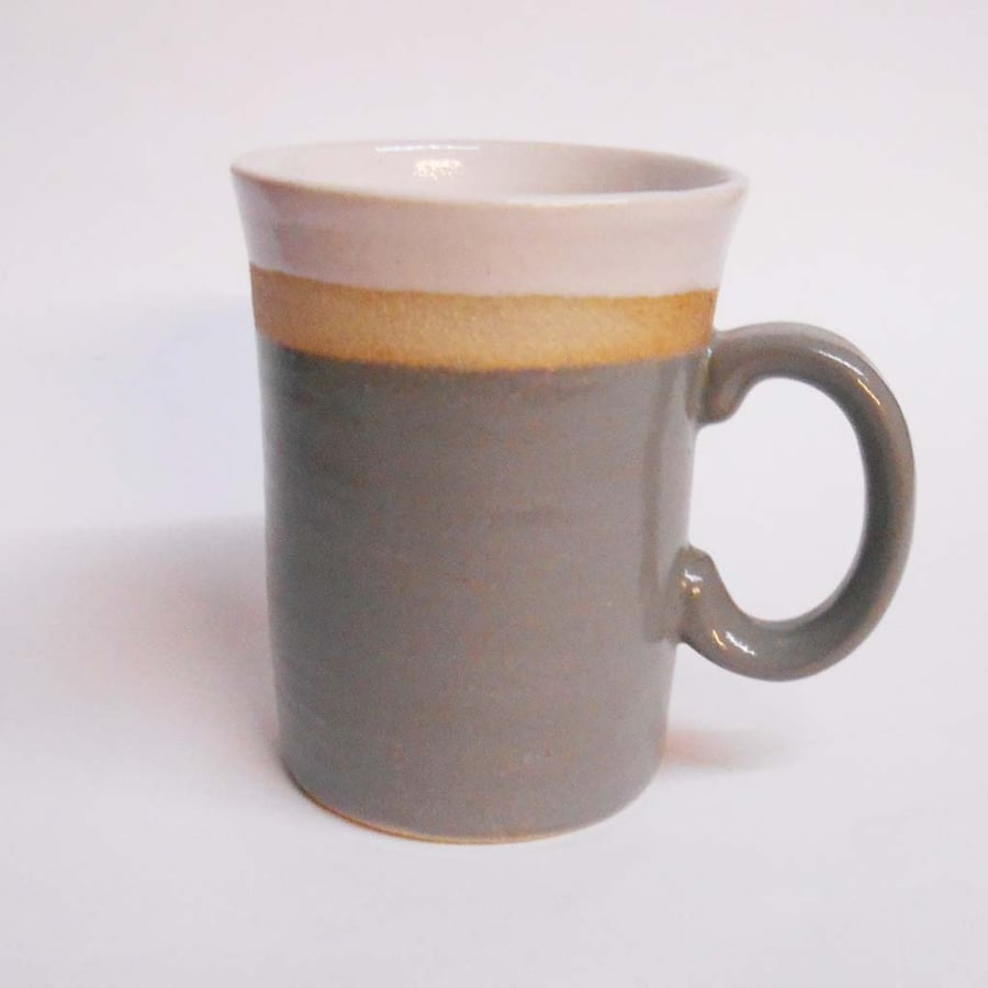 Mug Mid grey dipped stoneware Ceramic.
