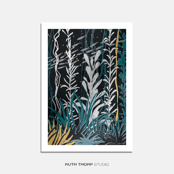Ocean Forest Illustrated Art Print 