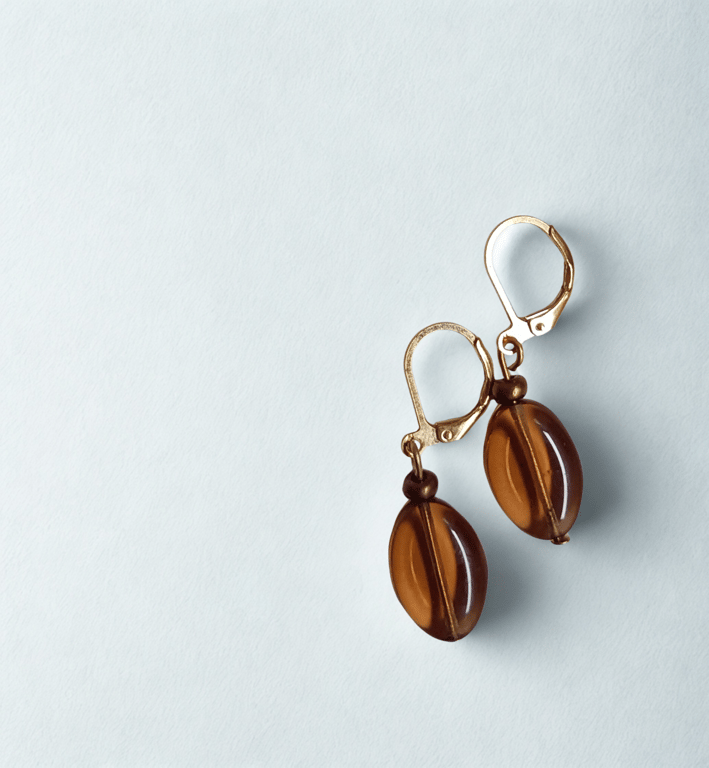 Caramel Teardrop Earrings 