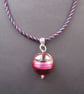 Handmade Necklace, Kumihimo Braid and Pink & Black Murano Glass Bead - Image 5