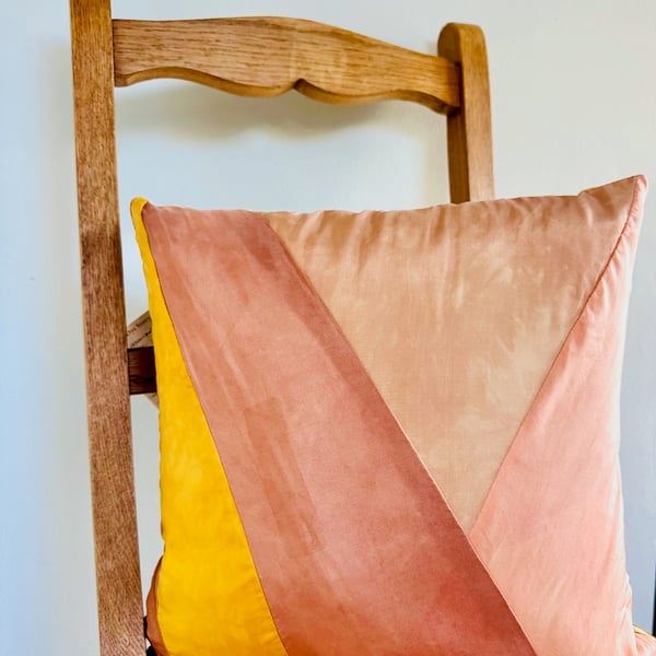 Plant dyed Silk Cushion
