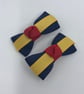 Itty Bitty Navy, Yellow Gold and Red on Clips (pair) - Image 1