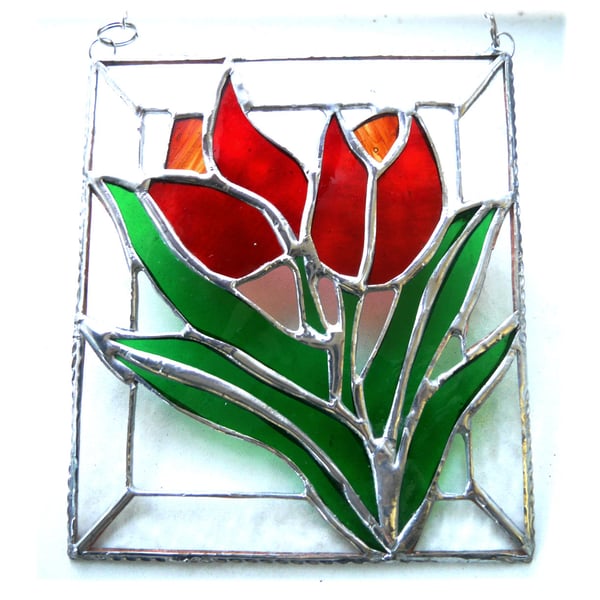 Tulip Stained Glass Picture Flower Suncatcher Spring