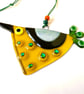 Yellow fused glass bird suncatcher - Image 3