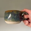 Handmade ceramic chunky mug, 300ml cappuccino mug, wabi sabi mug
