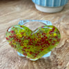 Seconds Sunday - Fused glass heart tea-light holder 