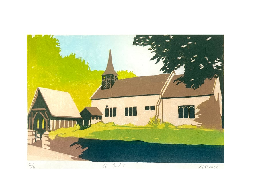 St Bart’s Original Linocut limited edition