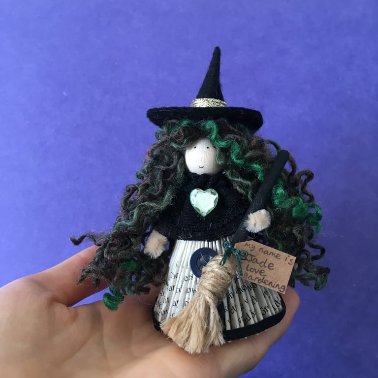 Green Witch Doll Decoration, Witch Core Ornament