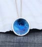 Enamel Pendant, blue enamel pendant, ocean pendant, sea pendant, enamel, round - Image 3