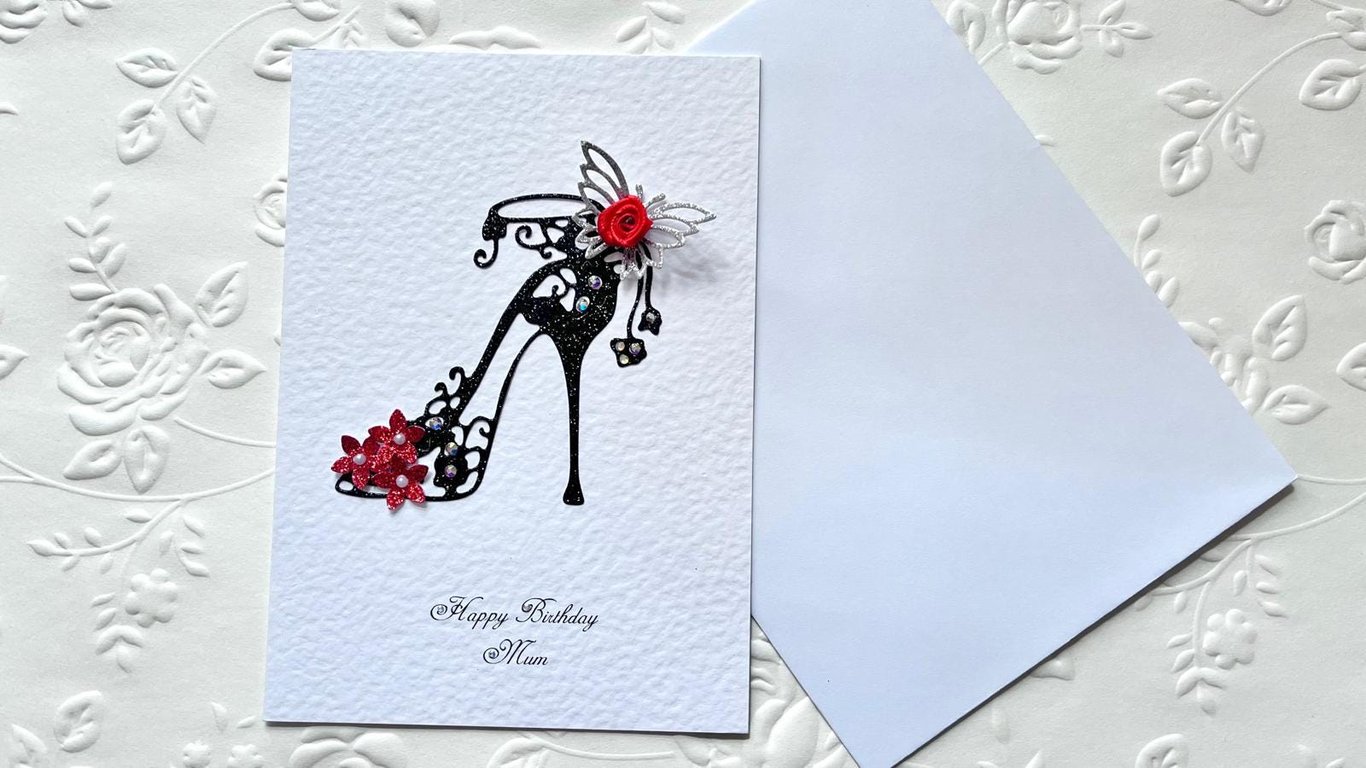 Handmade Personalised 3D High Heel Birthday Card for Her, Mum, Daughter C002