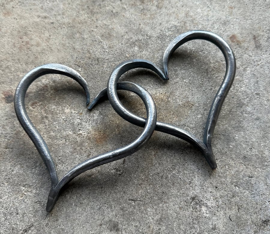 Linked Iron Hearts 6th Wedding Anniversary Gift
