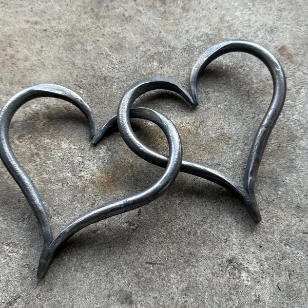 Linked Iron Hearts 6th Wedding Anniversary Gift