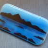 HANDMADE FUSED DICHROIC GLASS 'ISLE OF ARRAN' BROOCH.