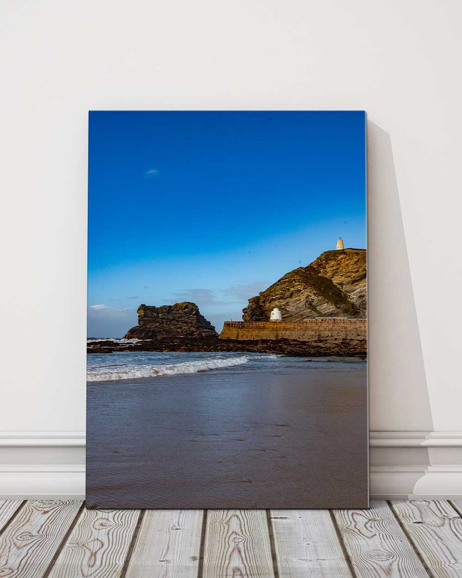 Portreath Harbour, Cornwall. Canvas picture print. 14"x10" (18mm depth)
