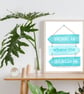 Home is Where the Beach is A4 Art Print, Beach Sign - Image 8