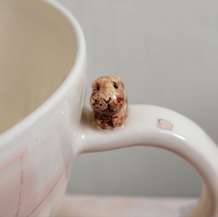 Bunny cup with pink gingham and spots, tiny rab... - Folksy