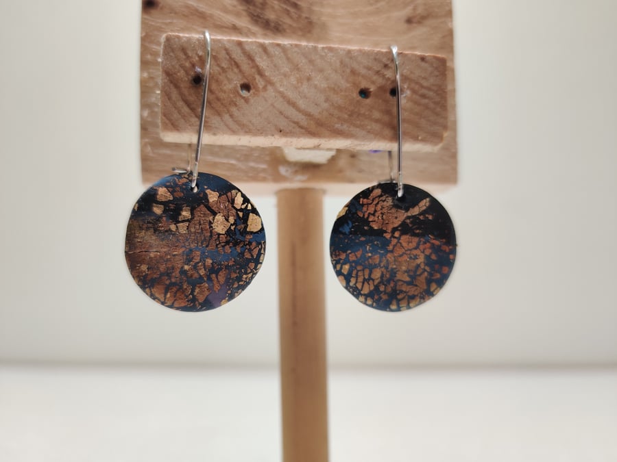 Starry night polymer clay  drop dangle earrings