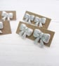 Silver Glitter bow earrings, stud or huggie hoops - Image 7