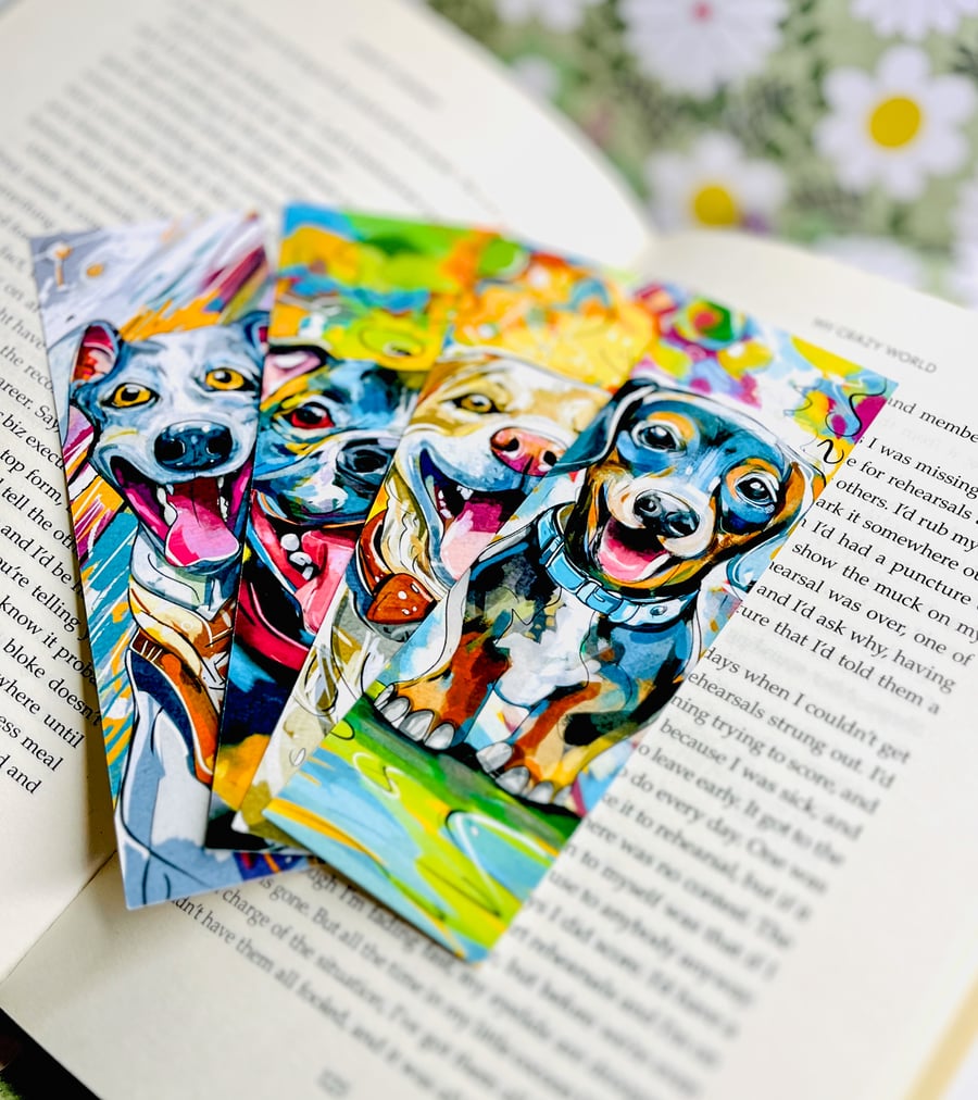 Dog Bookmarks - Laminated Bookmark - Cute Dog Laminated Bookmark - Pet Bookmark 