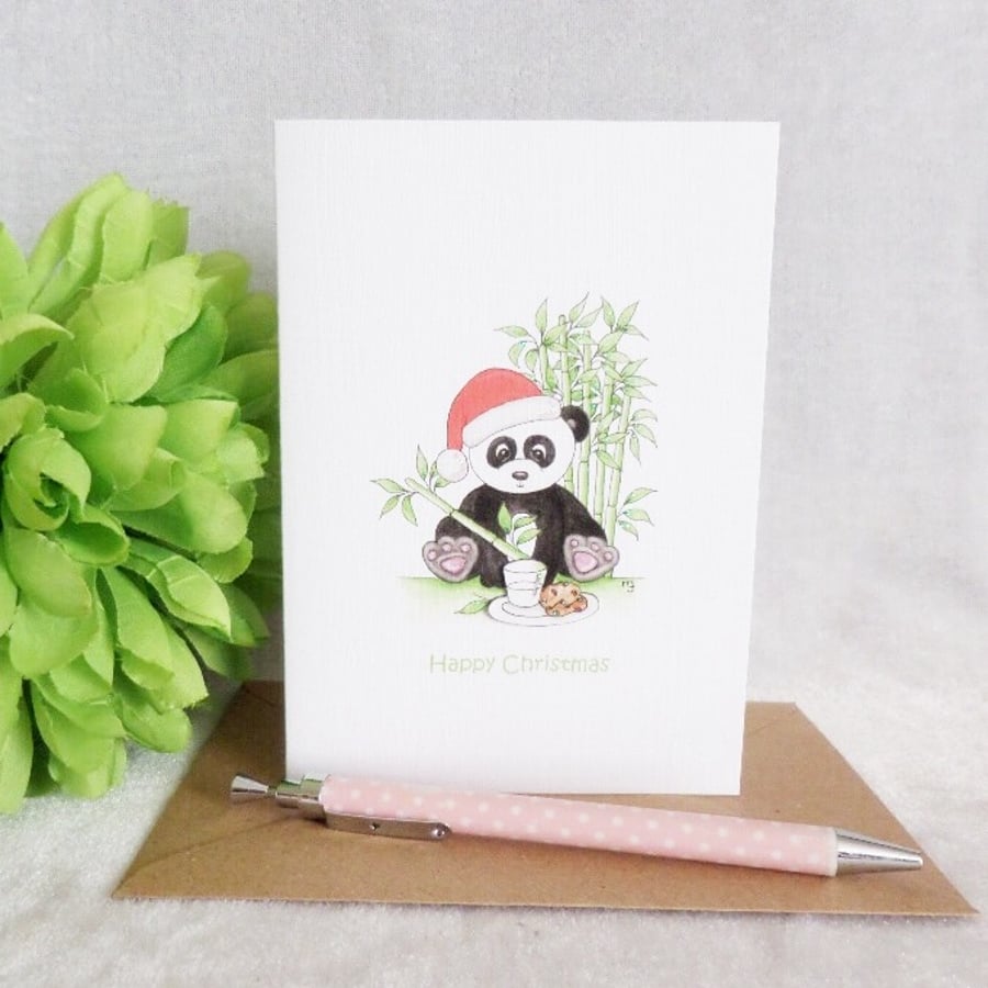 Christmas Panda Bear Card