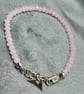 Minimalist Pale Pink Faceted Bead Bracelet with Sterling Silver Clasp