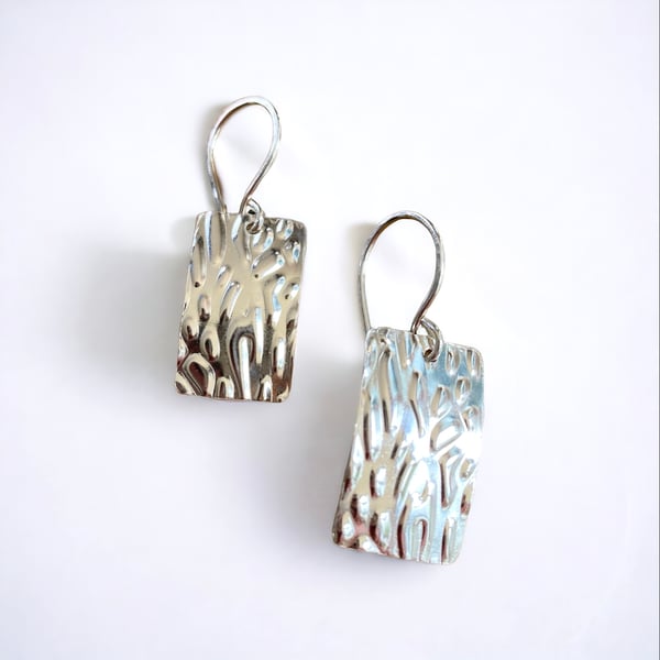 Sterling silver textured earrings. 