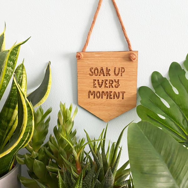 Plant lovers wooden sign, oak wall hanging, home decor gifts for women