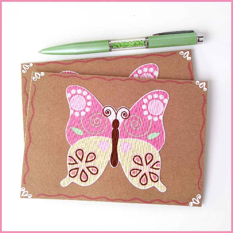 Butterfly notelets – pack of 4 blank cards, POSTAGE INCLUDED