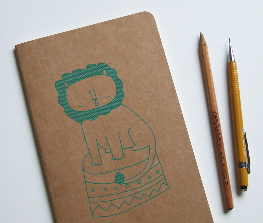 Circus Lion - Screen-printed Notebook Journal Moleskine